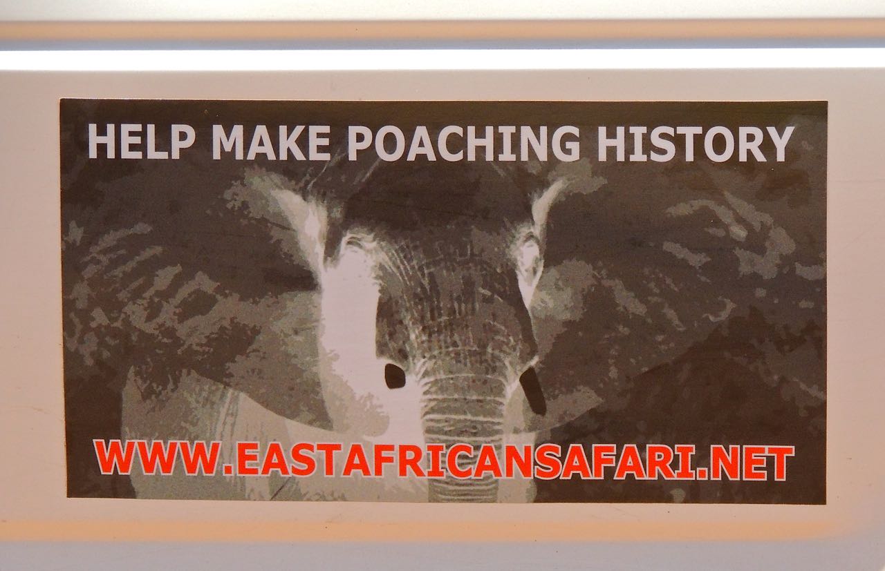 Anti-poaching Sign on Range Rover