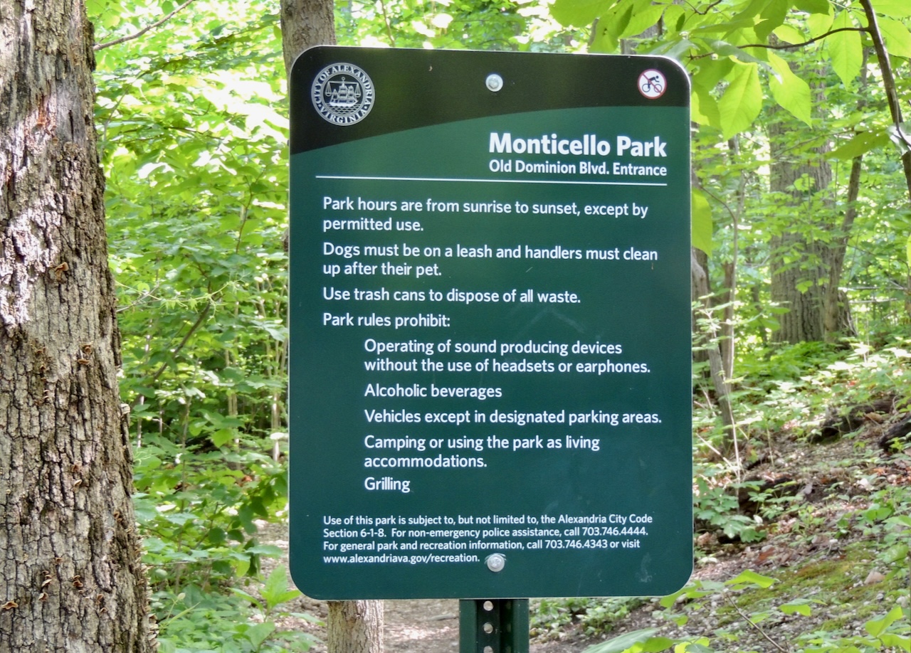 Sign at Old Dominion Boulevard Entrance to the Park