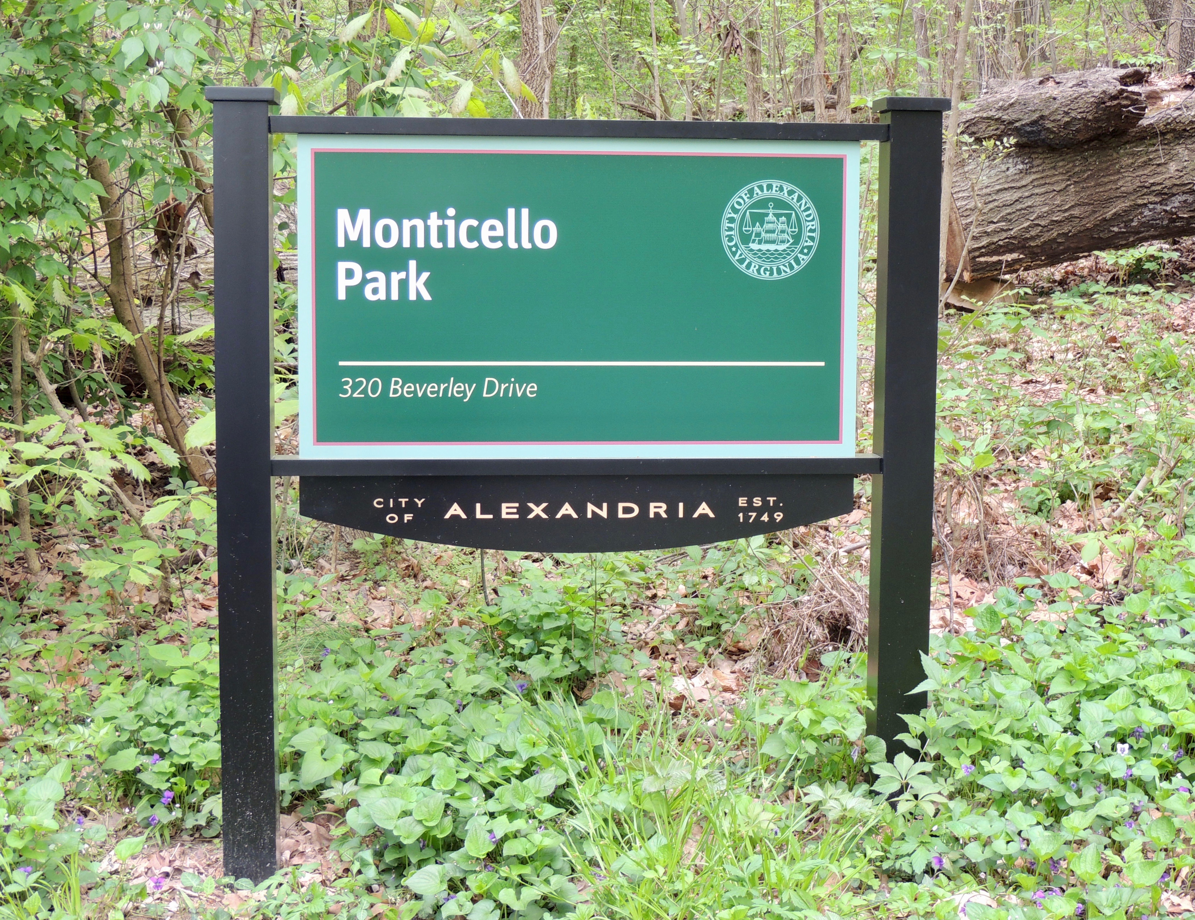Monticello Park Sign